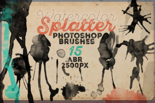 15 HQ Watercolor Splatter Brushes