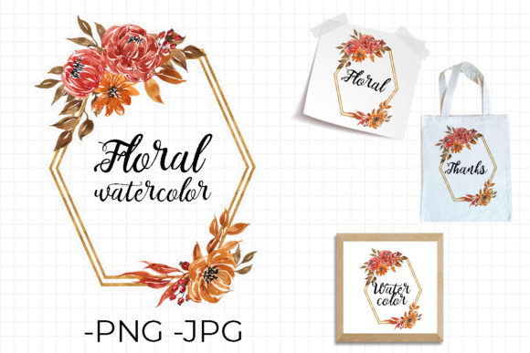 Autumn Falls Watercolor Frame Set for Crafts