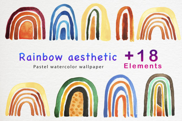 Beautiful Rainbow Pastel Watercolor Patterns