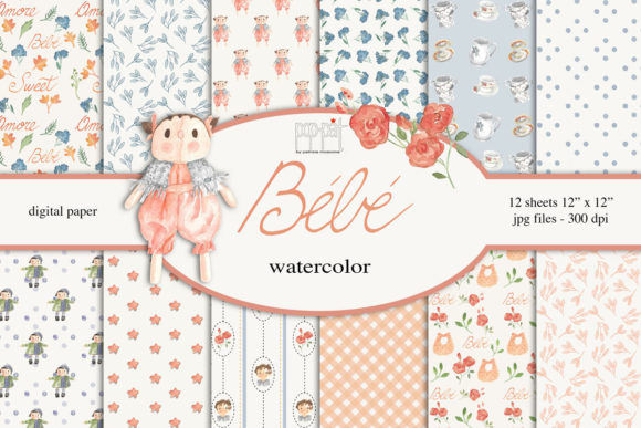 Bébé Watercolor Collection & Patterns