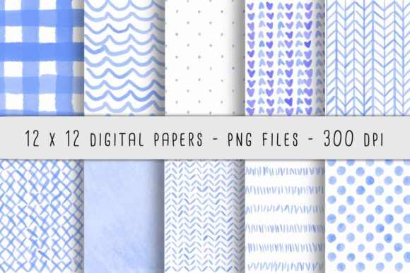 Blue Watercolor Patterns