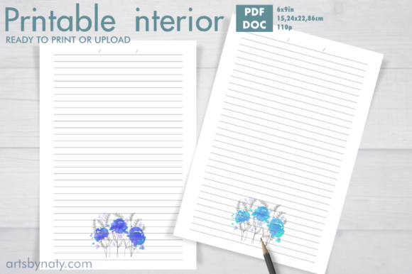 Cute Watercolor Soft Flowers KDP Journal