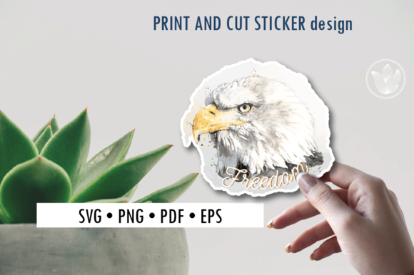 Eagle Freedom Svg Watercolor Sticker Crafts