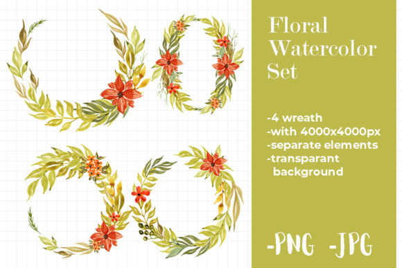 Floral Wreath Autumn Falls Watercolor Crafts