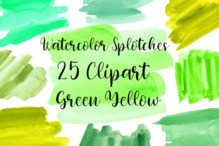 Green Yellow Watercolor Splotches
