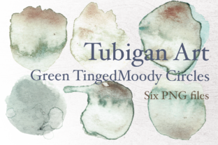 Grungy Green Tinged Watercolor Circles & Textures