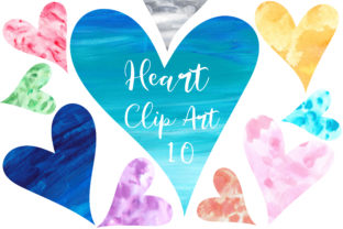 Heart Watercolor Clipart & Textures