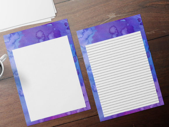 Intense Blue Watercolor Stationary and Print Templates
