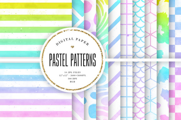 Pastel Ombre Watercolor Patterns