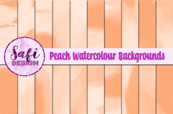 Peach Watercolour Digital Papers and Backgrounds