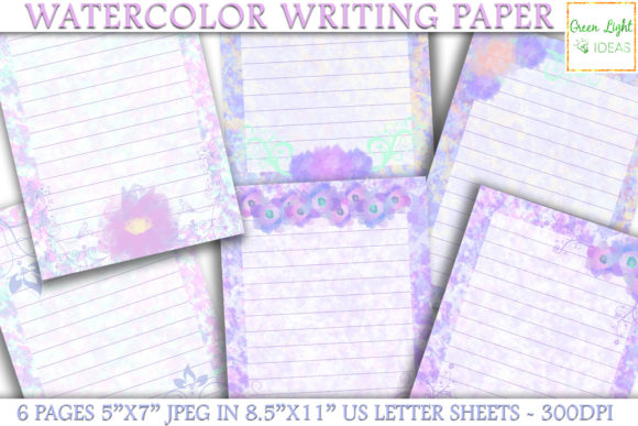 Printable Watercolor Stationery Paper for Crafts