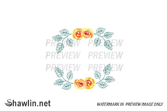 Rose Flower Border Watercolor Web Elements