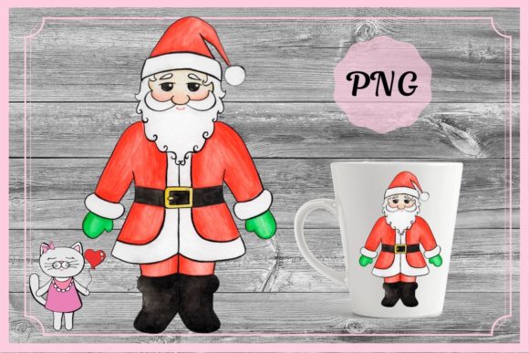 Santa Claus Watercolor Christmas Clipart & Crafts