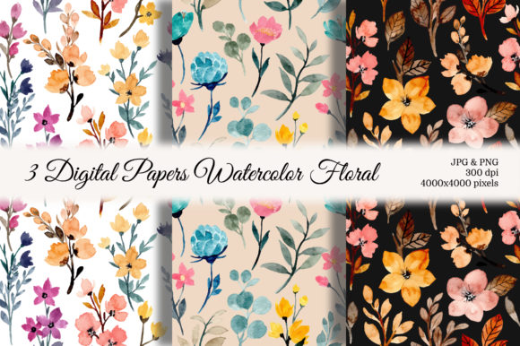 Seamless Pattern Floral Watercolor 103