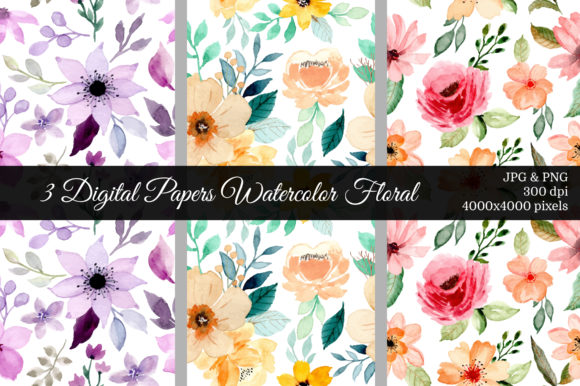 Seamless Pattern Floral Watercolor 23 for Modern Patterns