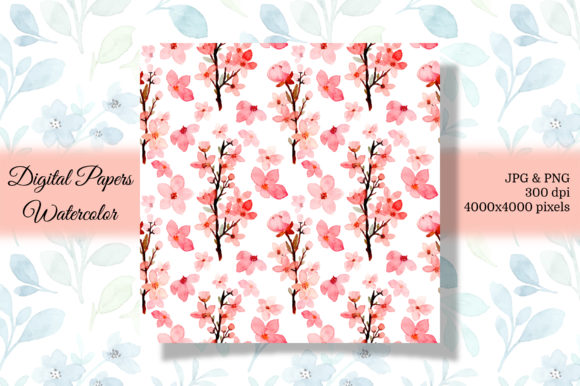 Seamless Pattern Floral Watercolor 60 Patterns