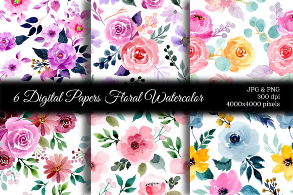 Seamless Pattern Floral Watercolor 92