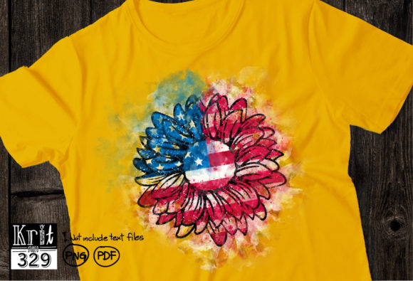 Watercolor Distressed Sunflower Flag Crafts