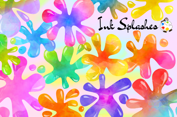 Watercolor Ink Splashes Blotches and Crafts