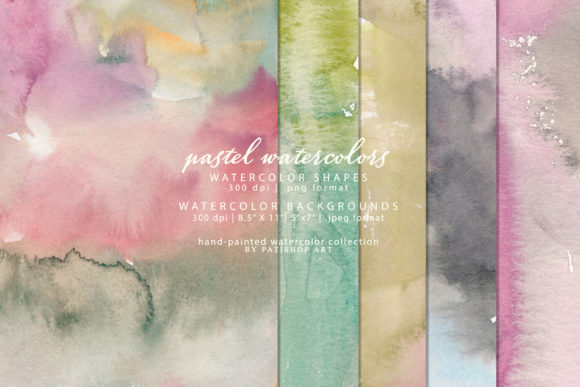 Watercolor Shapes and Backgrounds for Textures
