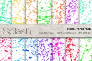 Watercolor Splash Digital Papers and Backgrounds