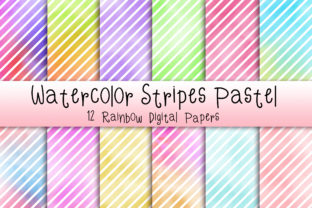 Watercolor Stripes Pastel Background and Backgrounds