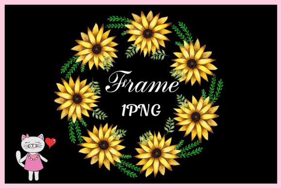 Watercolor Sunflower Frames Clipart for Crafts