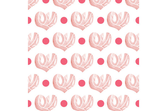 Watercolor Typography Love Dot Pattern
